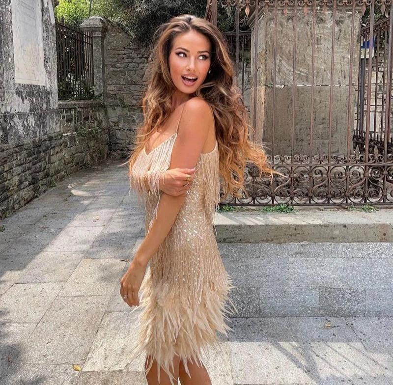 Brielle - Mini feather dress