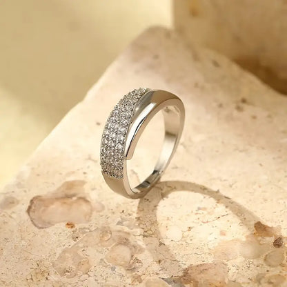 Elegant Golden Ring with Sparkling Stones