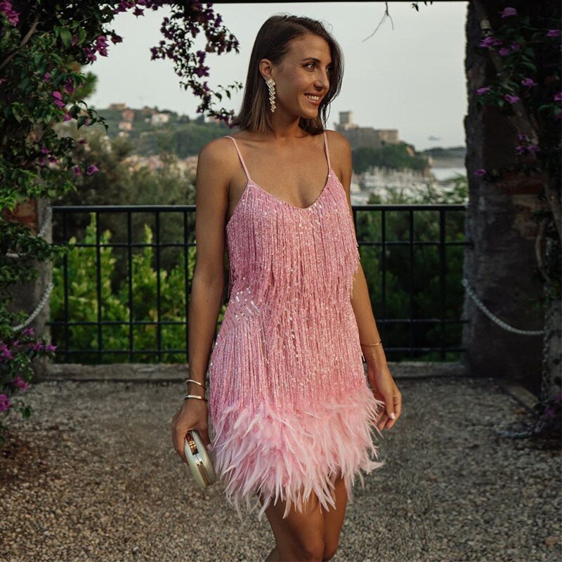 Brielle - Mini feather dress